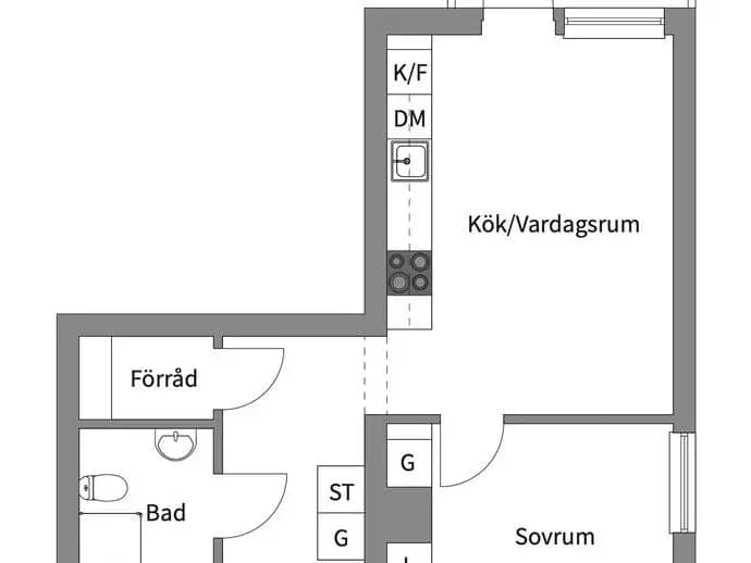 Planritning för Edövägen 7G 5tr