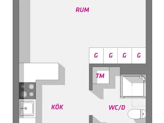 Floor plan for Dag hammarskjölds väg 15 C