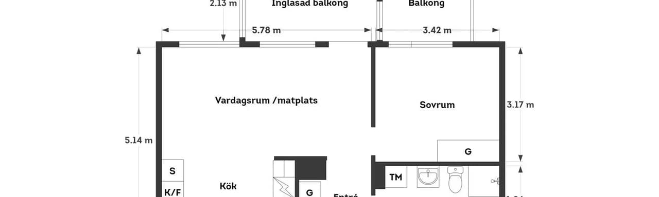 Floor plan for Palmträgatan 10