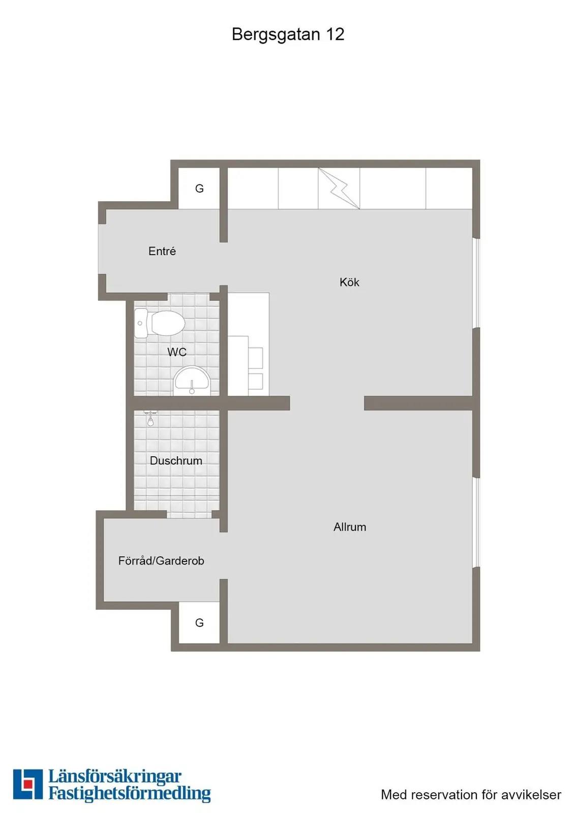 Planritning för Bergsgatan 12