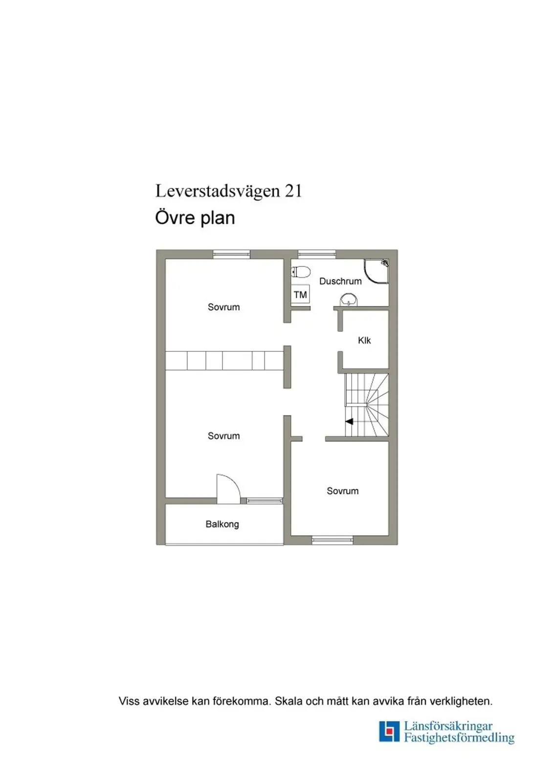 Planritning för Leverstadsvägen 21