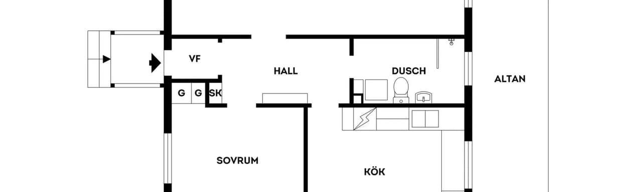 Floor plan for Utövägen 50B