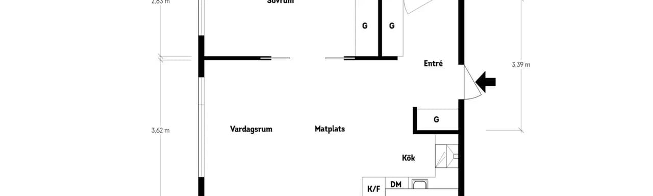 Floor plan for Södra vägen 17