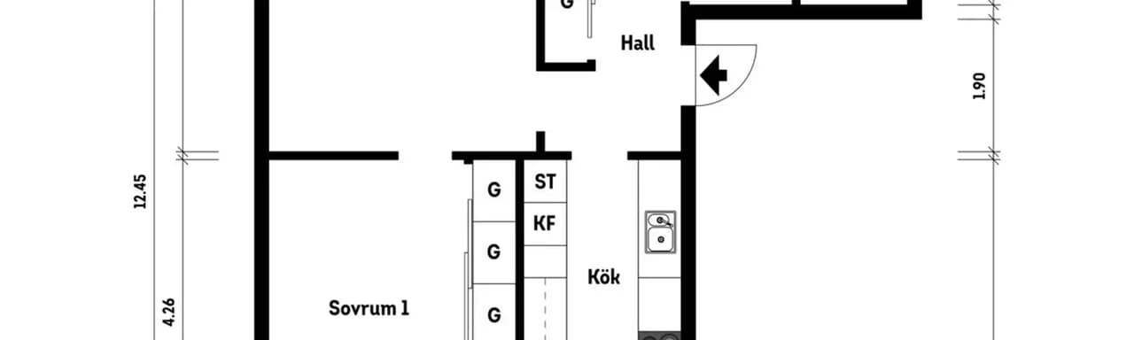 Floor plan for Umeågatan 10A