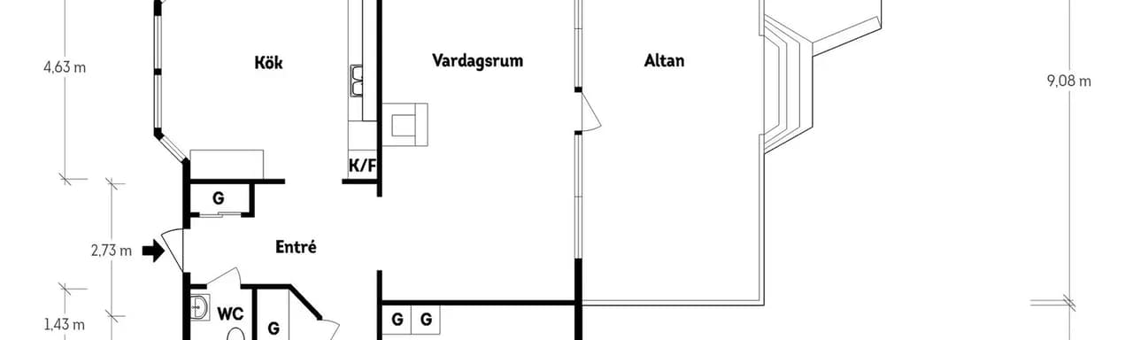 Floor plan for Höggeröd 640
