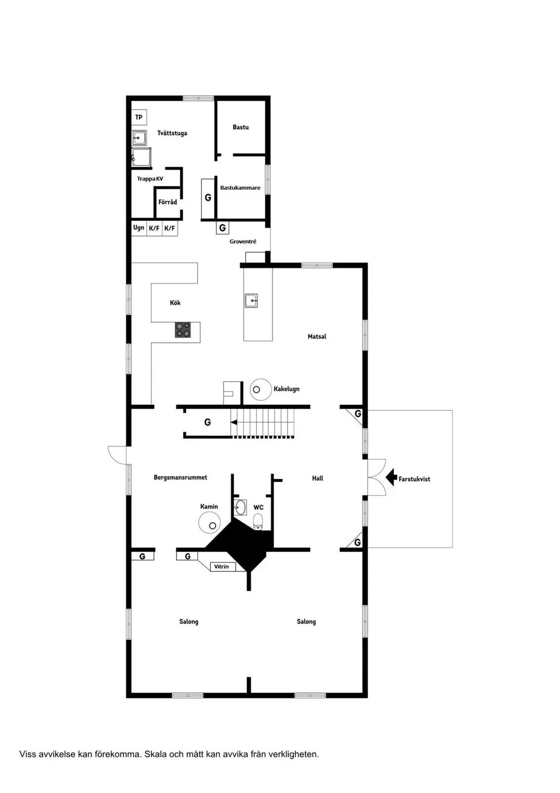 Planritning för Trehörningens gård