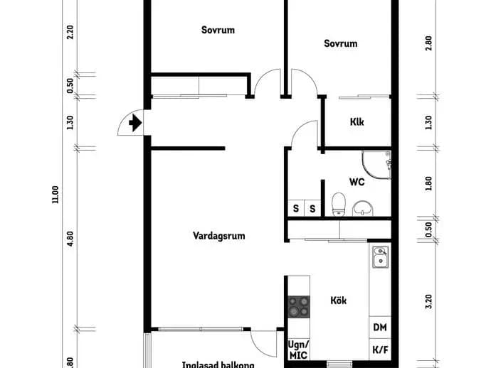 Floor plan for Marklandsgatan 71