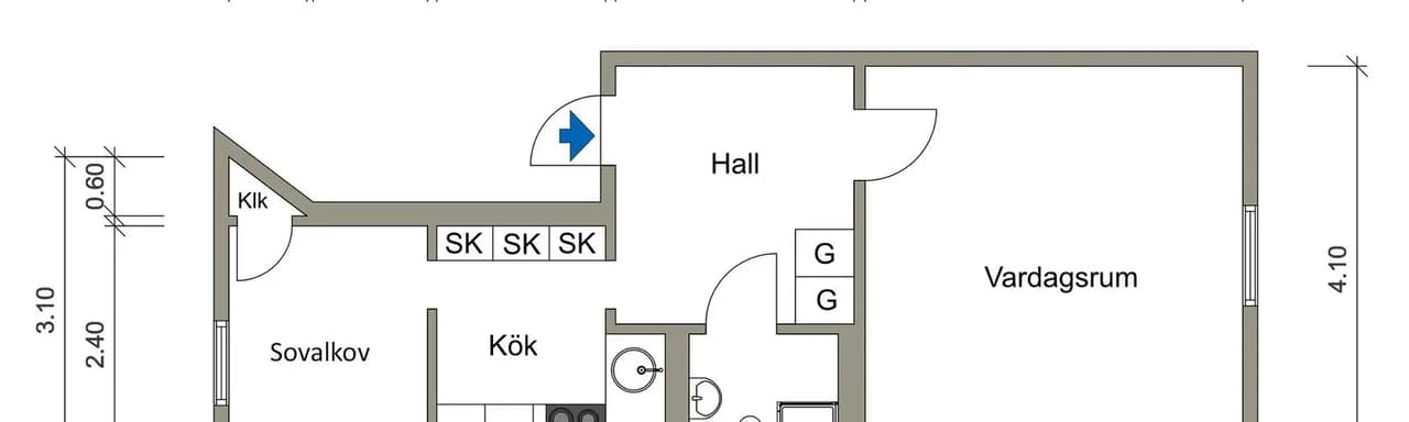 Floor plan for Stockholmsgatan 40R