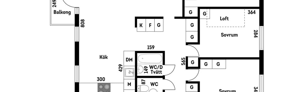 Floor plan for Kubbegatan 3