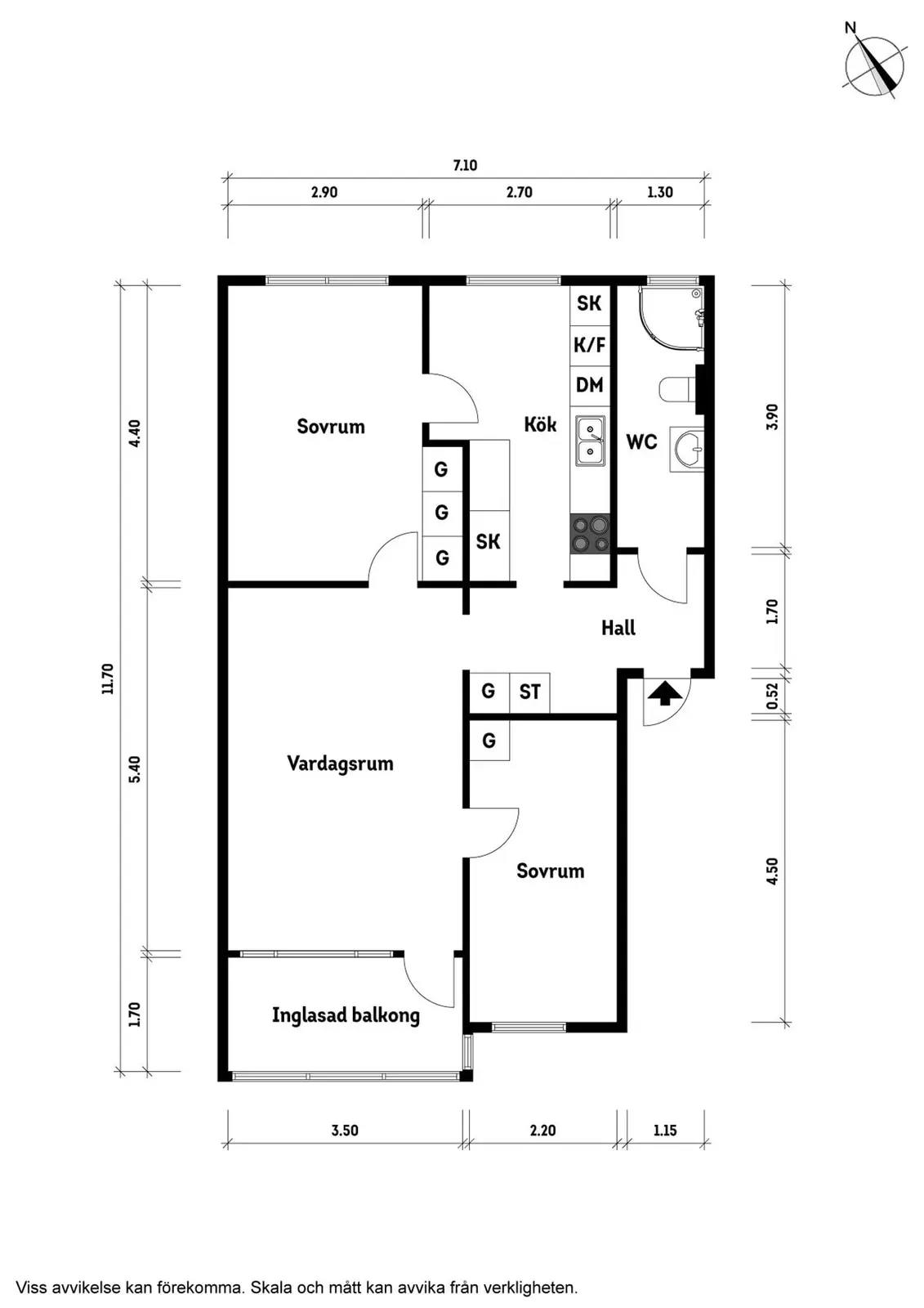 Planritning för Petersbergsvägen 53A
