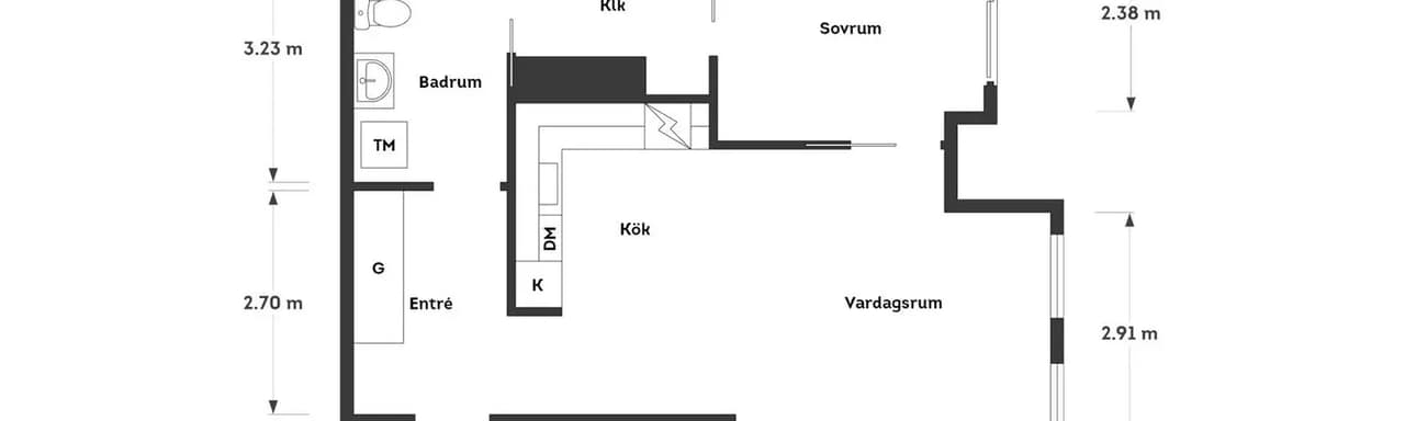 Floor plan for Lodjursstråket 1 (Karlatornet vån 7 Öster)