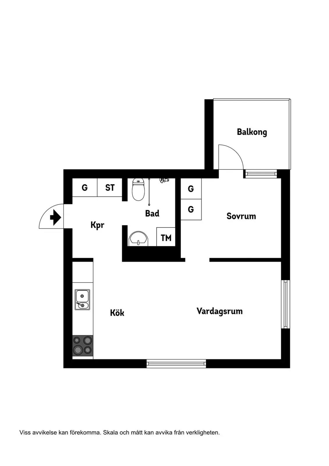 Floor plan for Spinnaregränd 3B