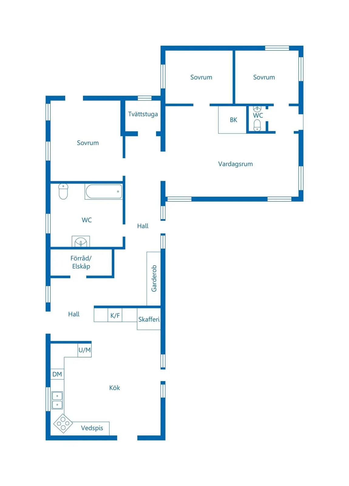 Floor plan for Sjöstugevägen 15