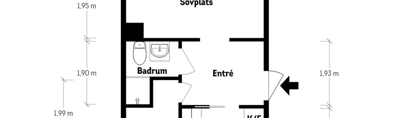 Floor plan for Kallkällegatan 16B