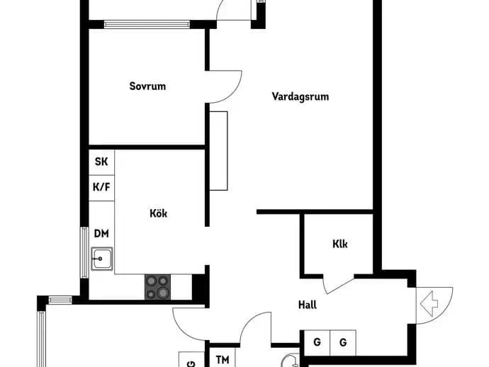 Planritning för Middagsvägen 18
