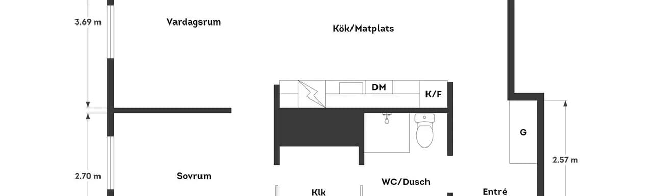 Floor plan for Lodjursstråket 1, Karlatornet vån 19