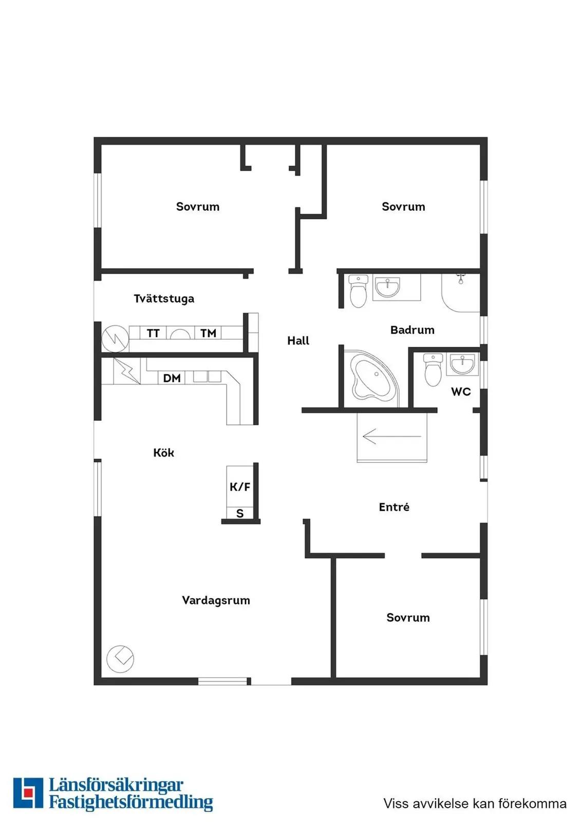 Floor plan for Kyrkvaktarvägen 3
