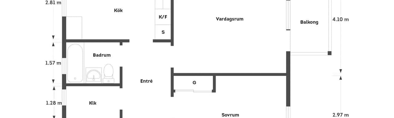 Floor plan for Karl Staaffsgatan 18B