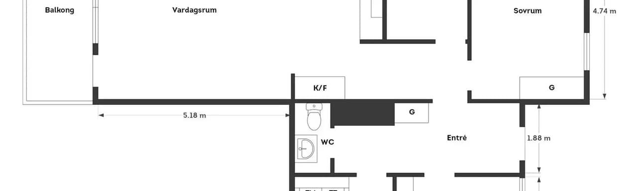 Floor plan for Arves Marias Väg 7
