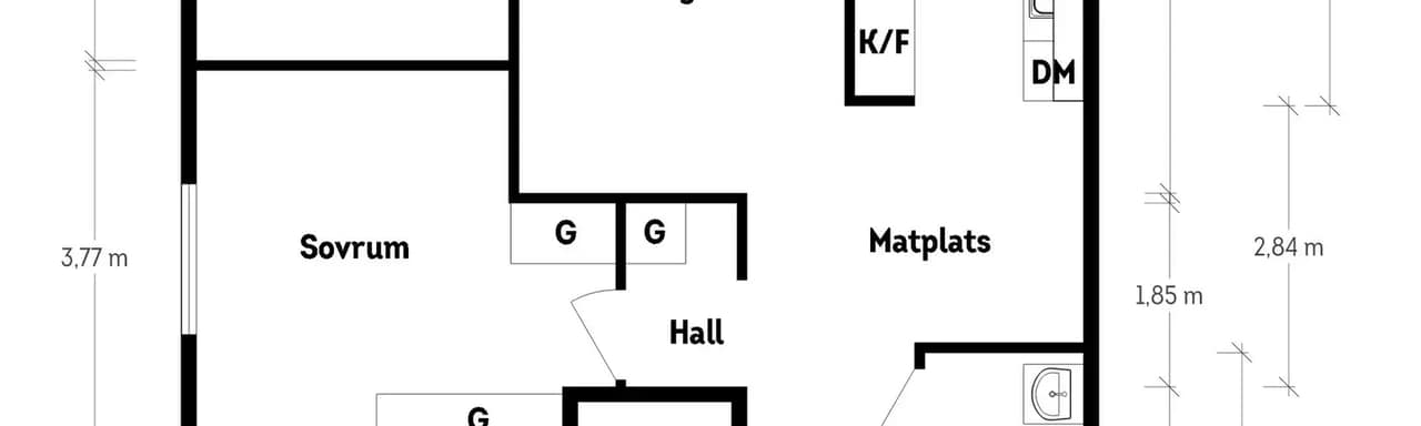 Floor plan for Gräddgatan 7