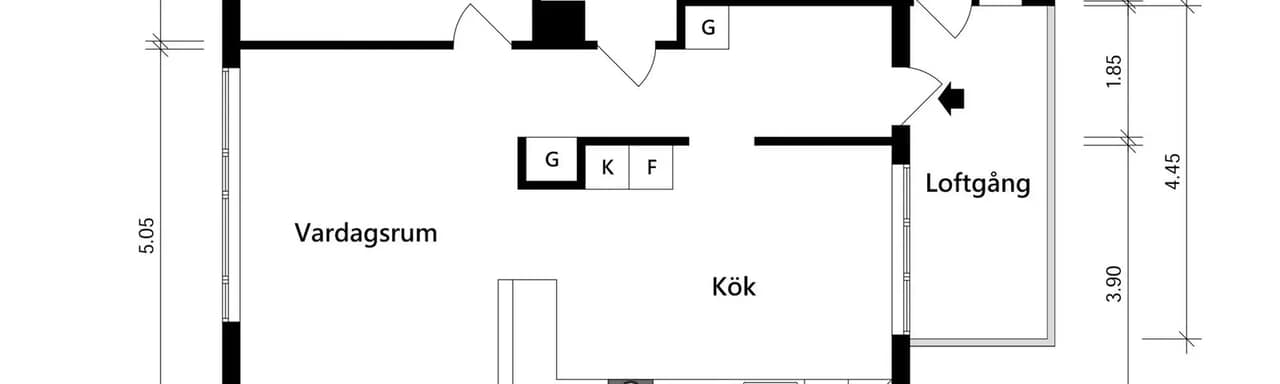 Planritning för Högrells väg 1B
