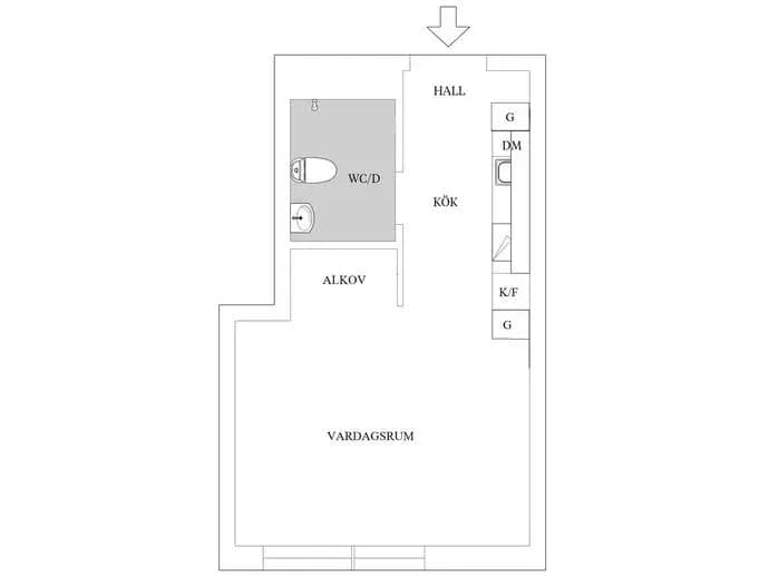 Floor plan for Storgatan 82D