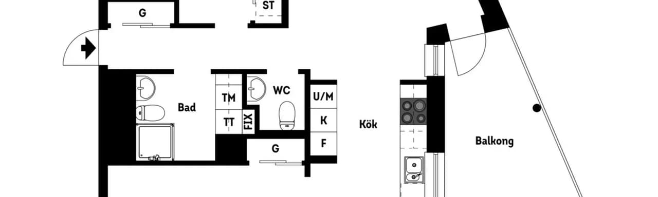 Planritning för Anna Koskulls gata 1A