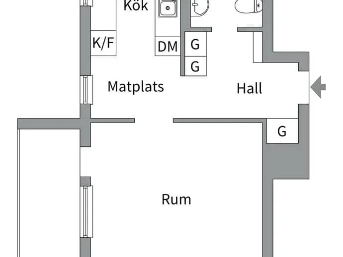 Planritning för Sköldungagatan 45
