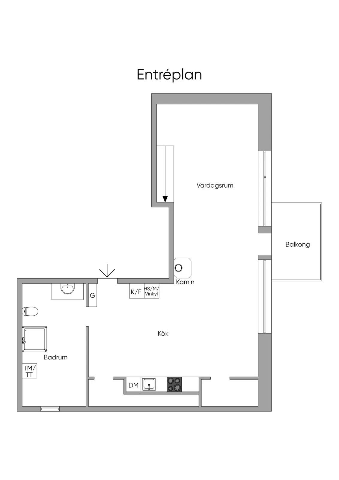 Floor plan for Erik Segersälls Väg 18, vån 3 & 4