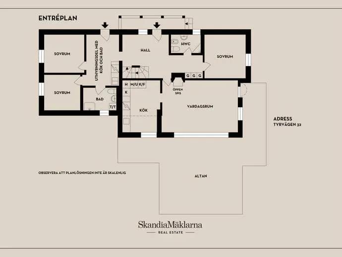 Planritning för Tyrvägen 32