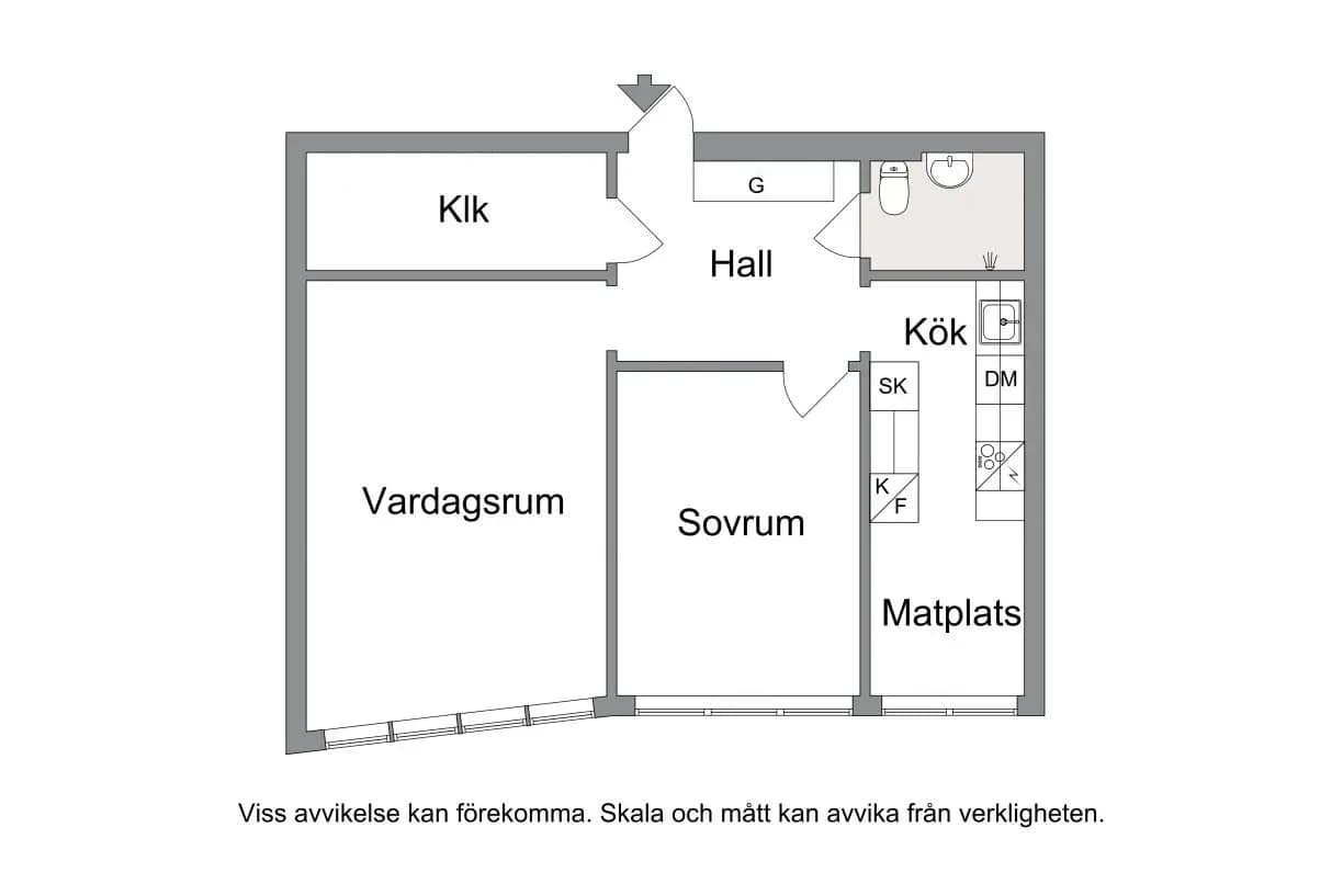 Floor plan for Fagottgatan 2