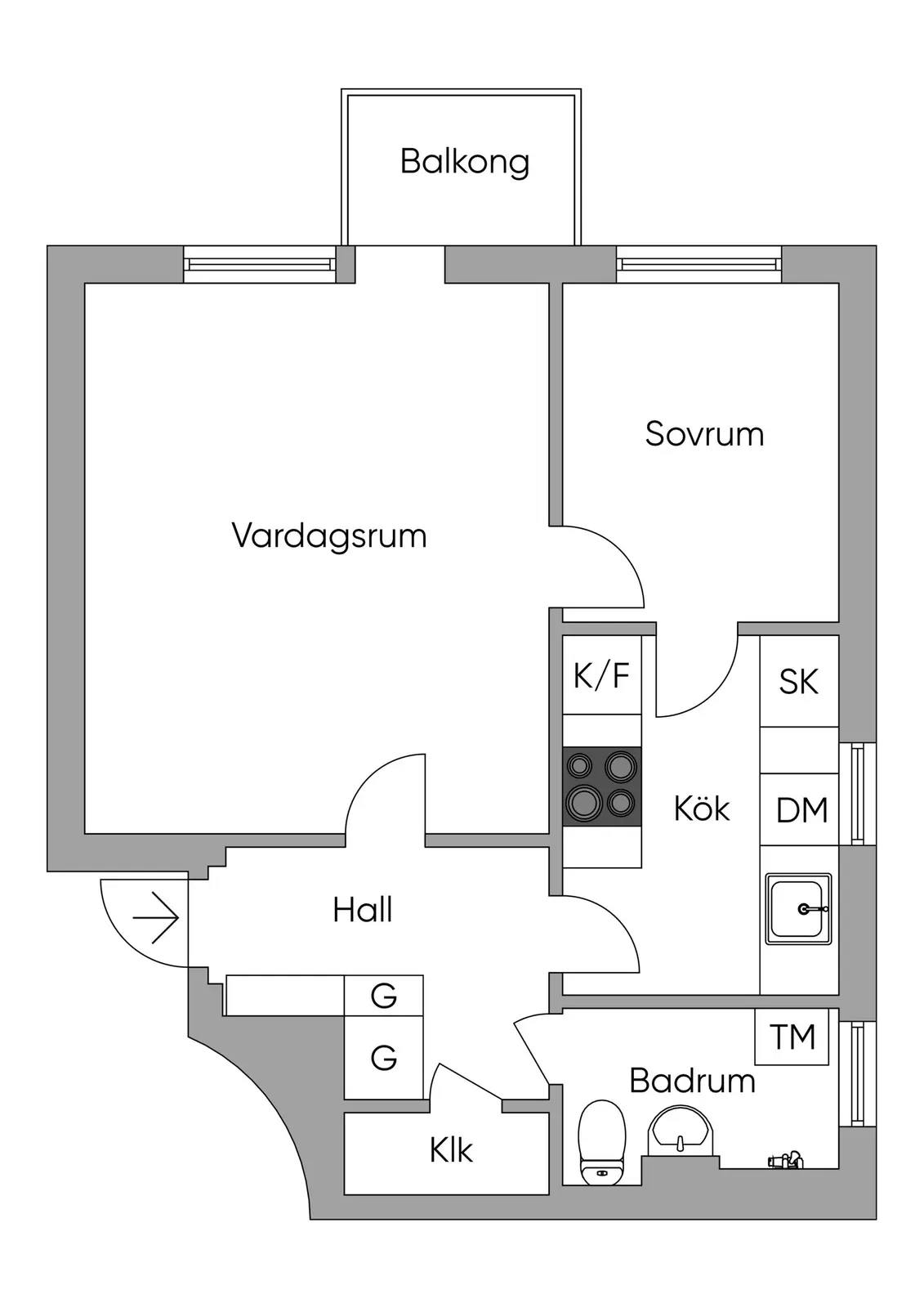 Floor plan for Valsbergs gränd 5