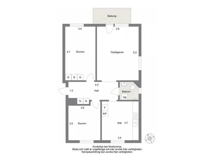 Floor plan for Stensättersgatan 35 C
