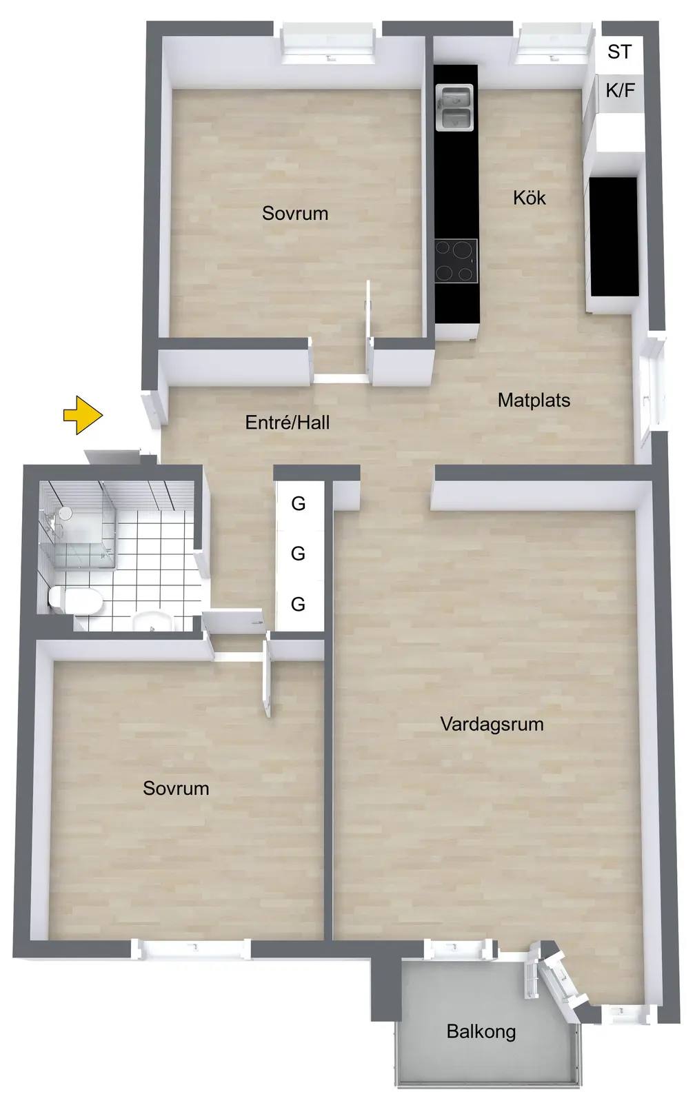 Planritning för S:t Persgatan 40E