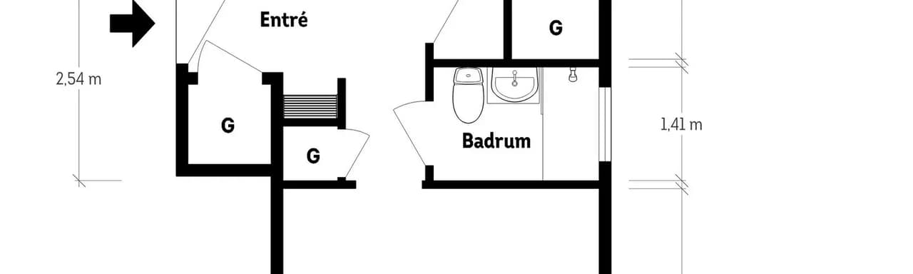 Planritning för Lilla Munkebäcksgatan 5E