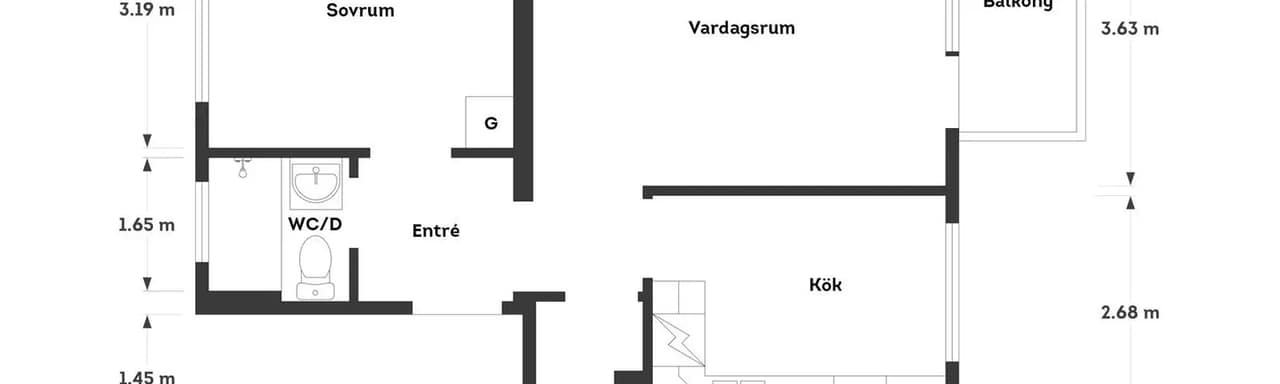 Planritning för Oterdahlsgatan 8C