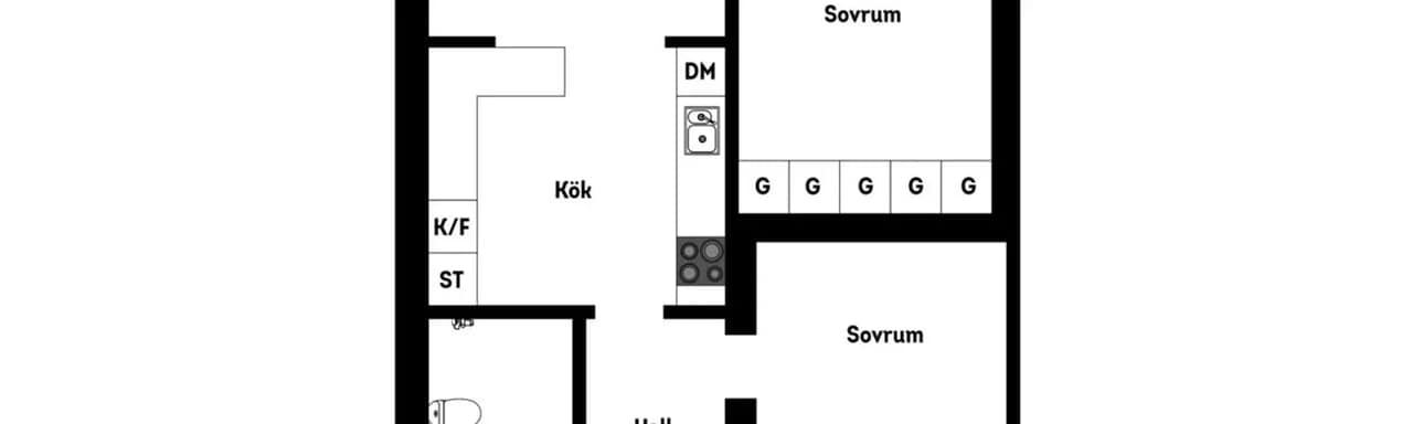 Planritning för Yxvägen 2C
