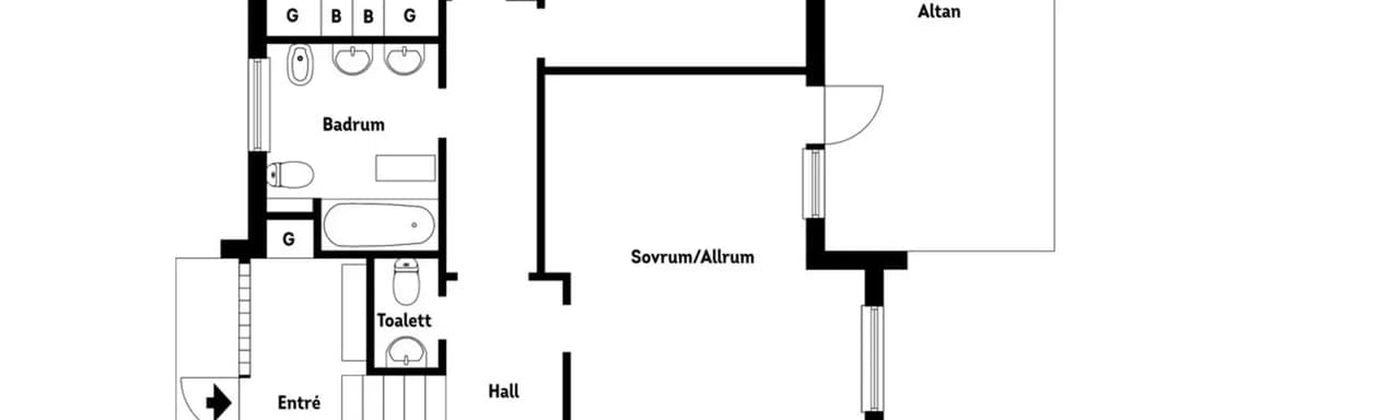 Planritning för Krokvägen 18