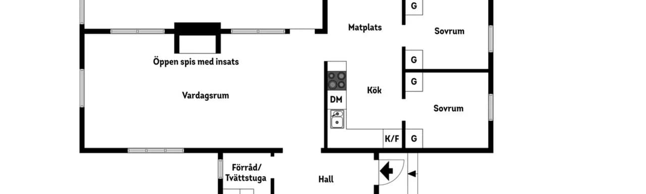 Floor plan for Valleängsvägen 12
