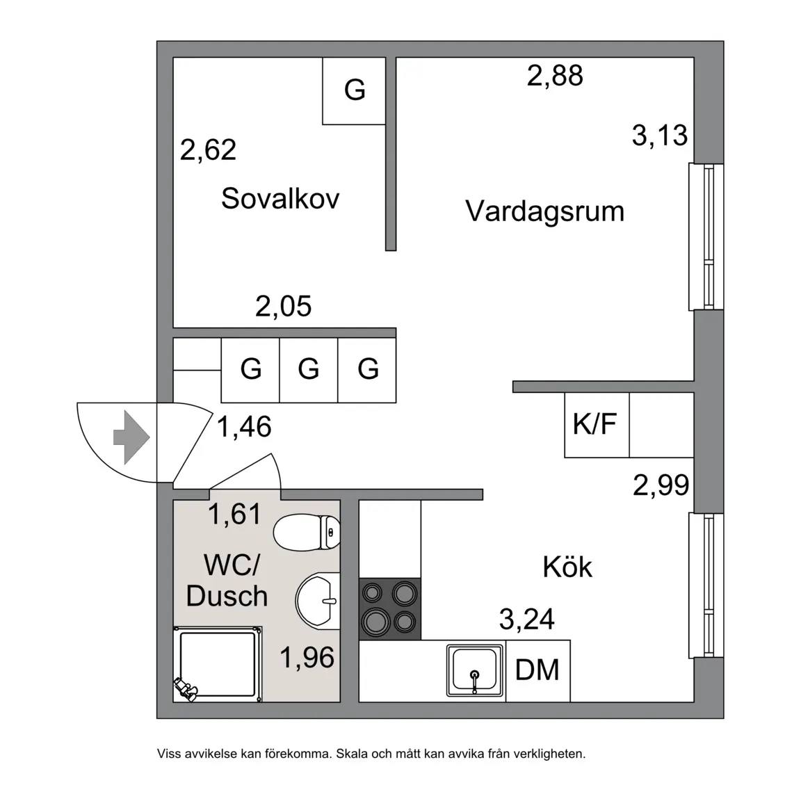 Planritning för Klingagatan 9