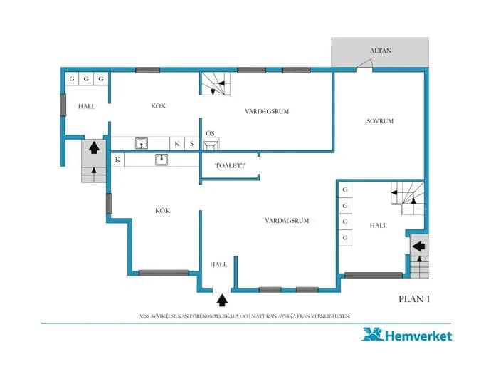 Floor plan for Stationsgatan 1A