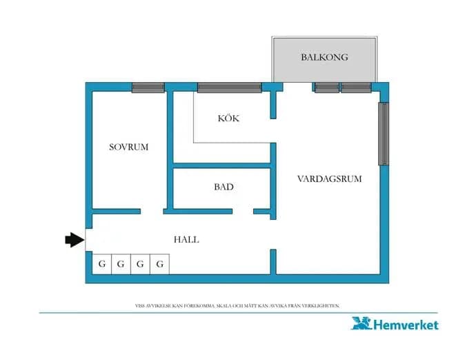 Planritning för Morkullegatan 22
