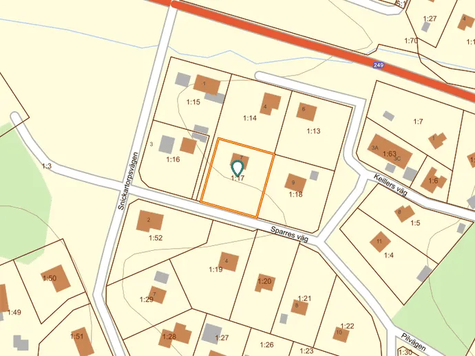 Planritning för Sparres väg 7