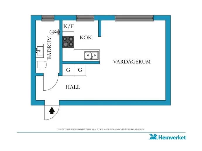 Floor plan for Frejgatan 4 B