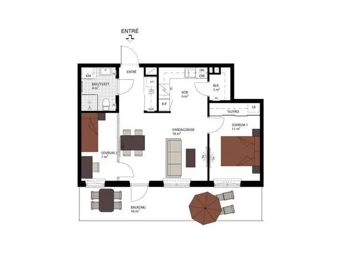 Planritning för Södra vägen 62