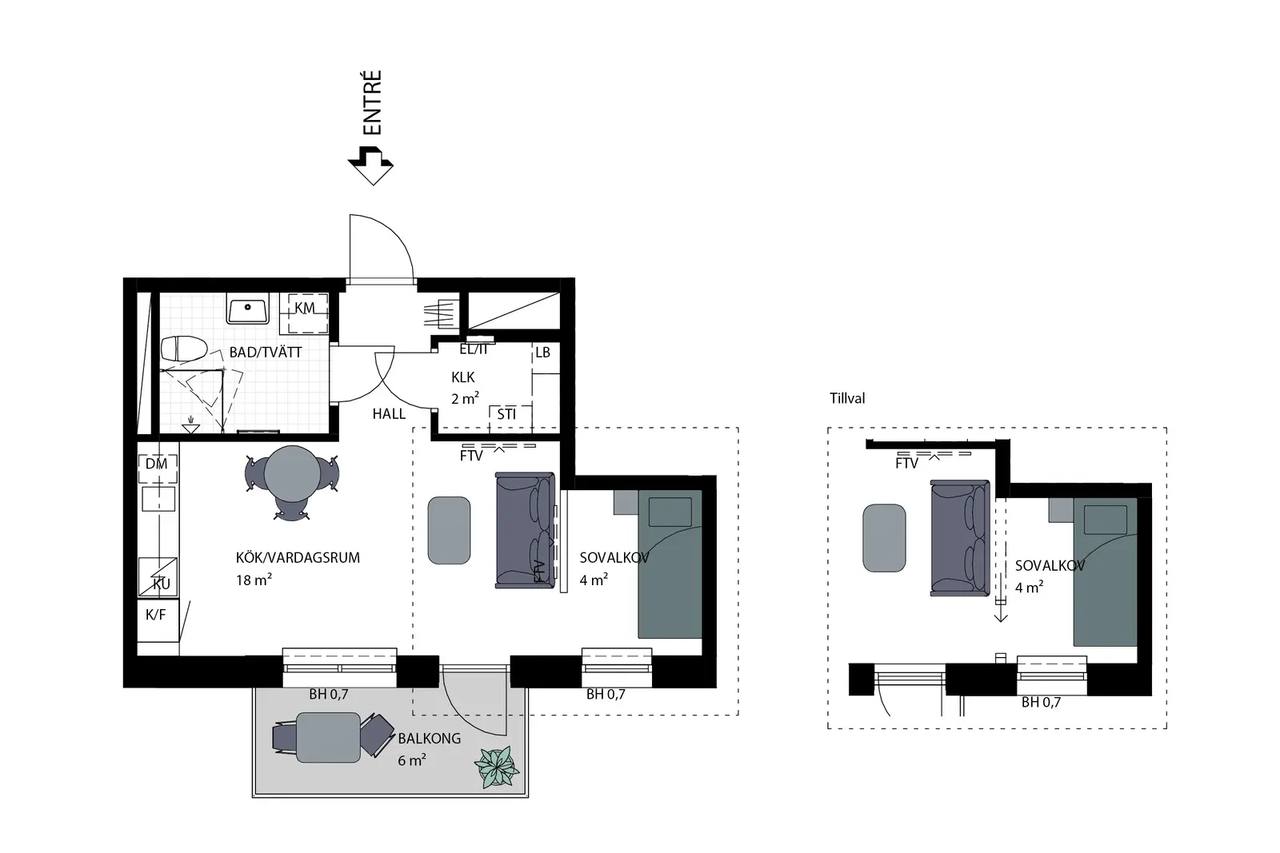 Floor plan for Bifrostgatan 12