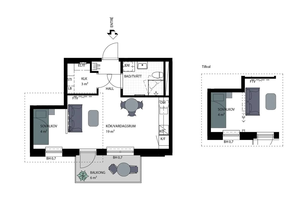 Floor plan for Bifrostgatan 14