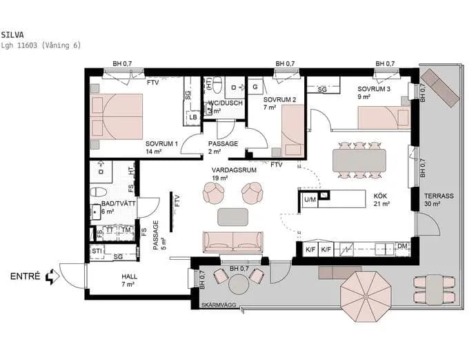 Planritning för Alphyddevägen 9