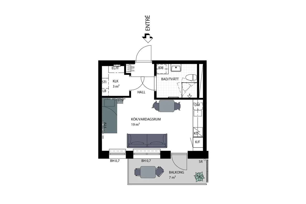 Floor plan for Bifrostgatan 12