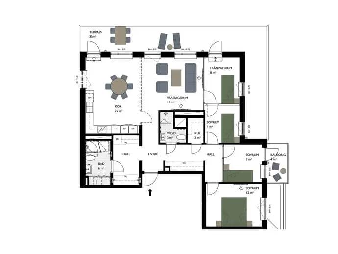 Planritning för Vintergaloppsgatan 19
